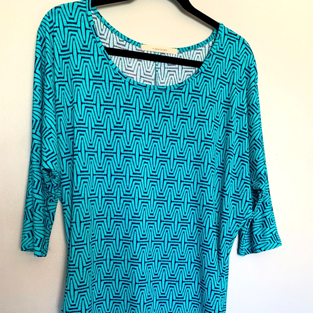 41 Hawthorn geometric print tunic blouse